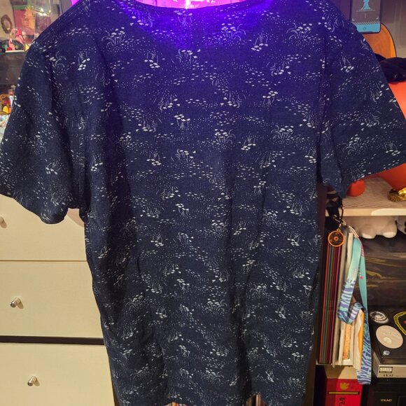 *RARE* FRANK & OAK INDIGO DYED ALL OVER SCOOPNECK TEE US M - Picture 2 of 4